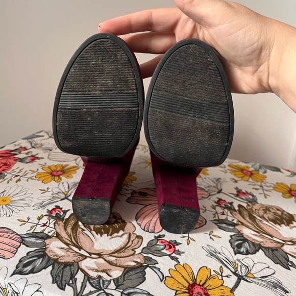 Carlos Santana plumb lace up boots chunky 4in heel size 37/7M - Picture 4 of 6